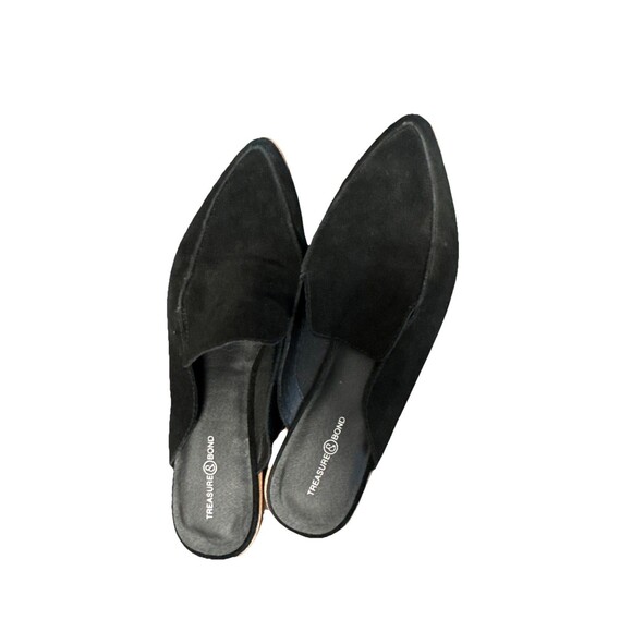 Treasure & Bond Black Leather SUEDE Mule Loafers Slip On Women's Size 9 M - Picture 2 of 7